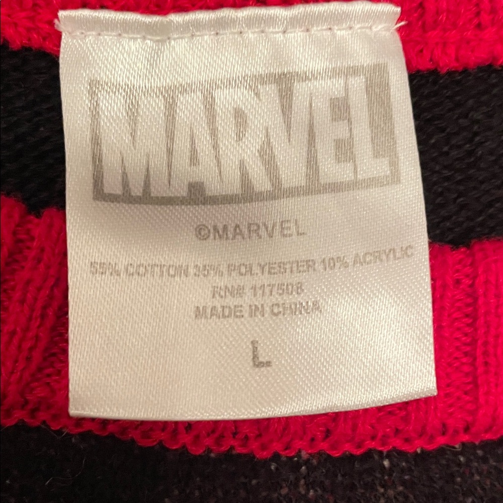 MARVEL Deadpool Festive Ugly Christmas Knit Sweater Red Black White - Picture 2 of 4